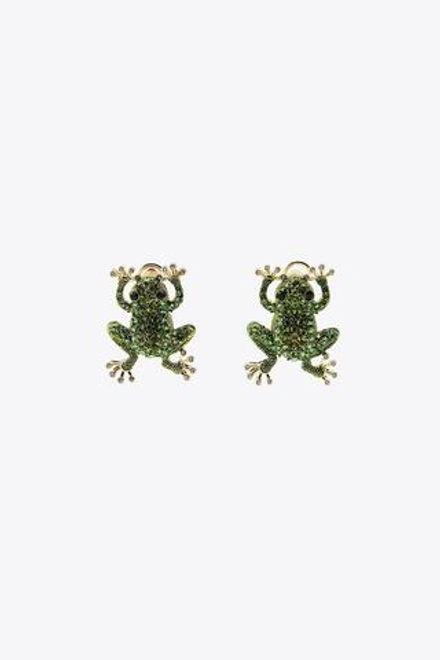 ZARA БЛЕСТЯЩИЕ СЕРЬГИ-ЛЯГУШКИ, ЗЕЛЕНЫЙ