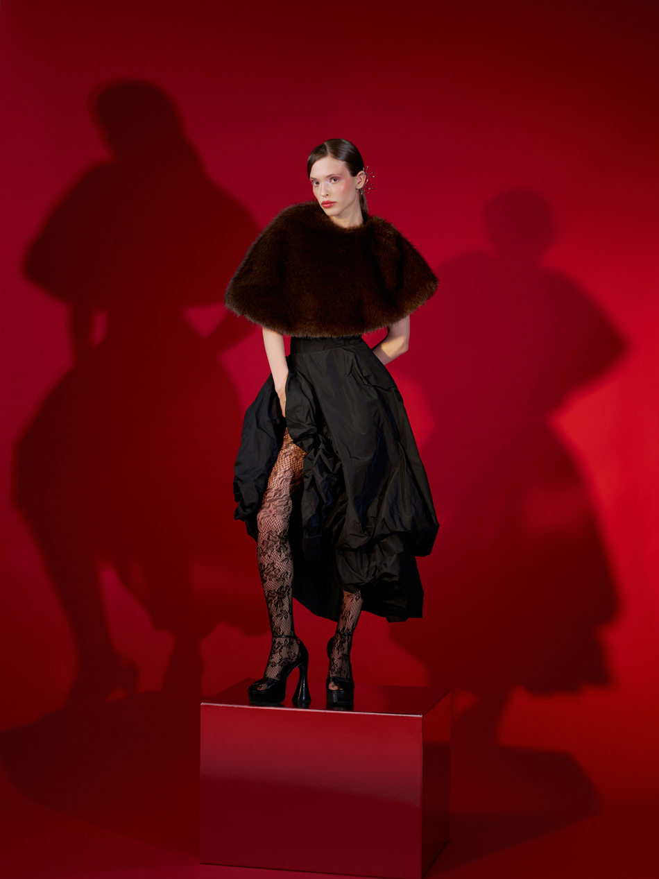 Двойная юбка-баллон из тафты