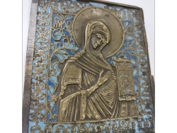 Богоматерь со свитком Агиосоритисса. Эмаль