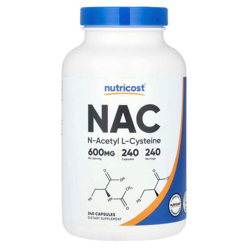 Nutricost, NAC, 600 мг, 240 капсул