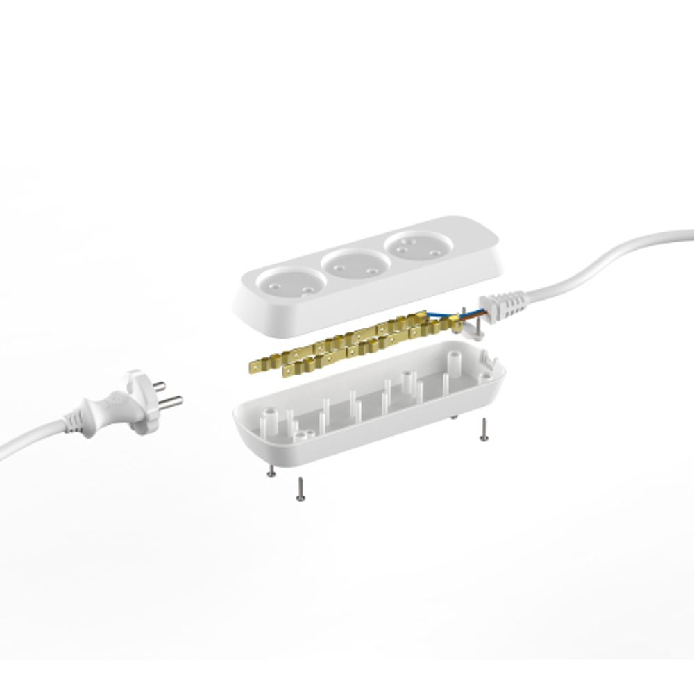 Удлинитель электрический ЭРА UDL-10-3100 Greenline 3 розетки без заземления 10м ПВС 2x1мм2 | Бытовые удлинители