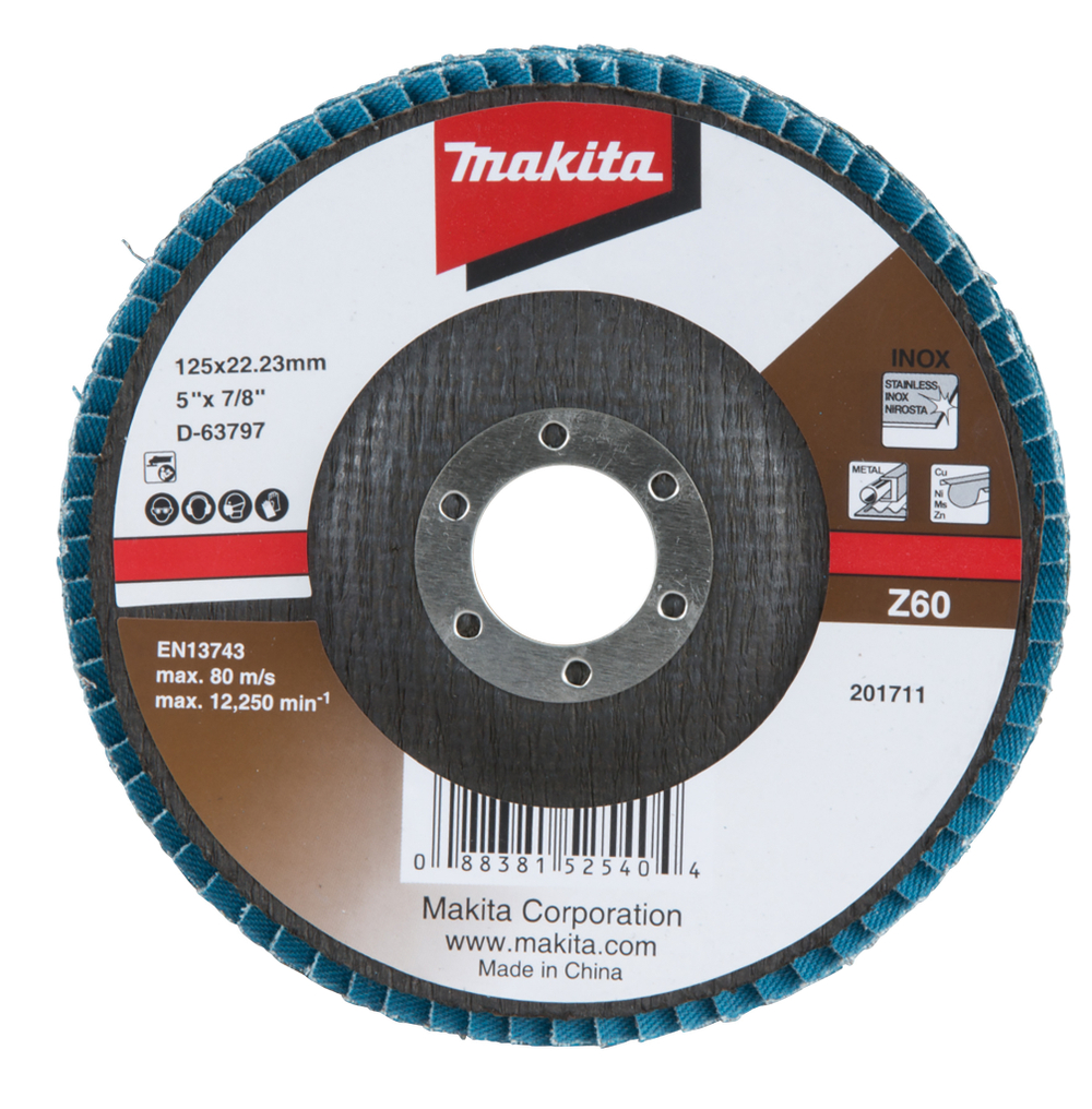 Лепестковый шлифовальный диск 125x22,23 мм Makita D-63797