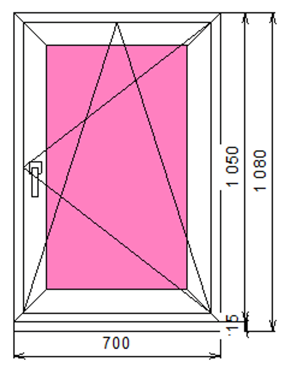 Пластиковое окна 1050 х 700 ТермА Эко