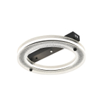 Потолочный светодиодный светильник 65Вт, 4000лм, 3000-6000K, Ra>80, плавная регулировка мощности, изменение цветовой температуры, пульт, металл/акрил, черный/прозрачный