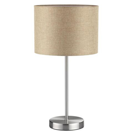 8250/1T MODERNI LN26 527  никель/бежевый, металл/текстиль Настольная лампа Е27 60W 220V NIKKI
