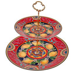 Фруктовница 2-х ярусная " Fruttissimo" d=27/19см h=24,5см (фарфор) (подарочная упаковка)