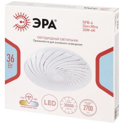 Светильник потолочный светодиодный ЭРА SPB-6 Slim Mira 36W-4K без ДУ