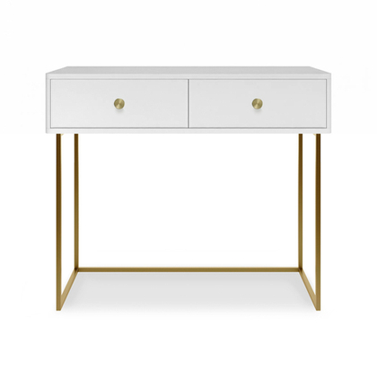 Туалетный столик консоль ROYAL 5311 эко (Белый-Золото-р.золото)