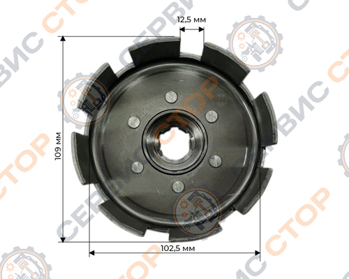 Корзина сцепления КПП мотоблока 2090Б 3+1 с двигателем 168/170F (110 мм.)