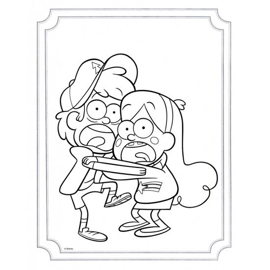 Гравити.Раскраска №1.Диппер и Зус(с накл.)