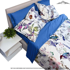 Мако-сатин 60s "Райские птицы" на светлом | ш.250 см | 120 г/м² | хлопок-100%