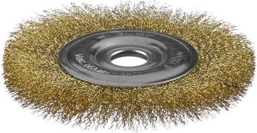 ЗУБР 150 мм, витая латунированная, стальная проволока 0.3. щетка дисковая для УШМ, Профессионал (35187-150)