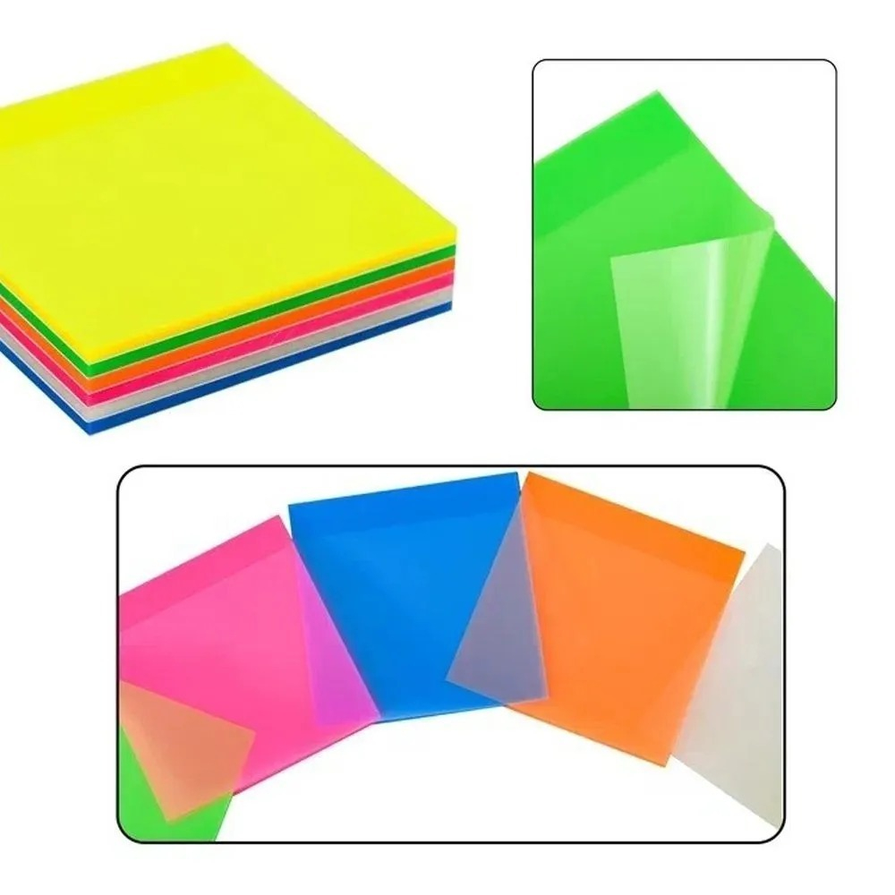 Стикеры для заметок пластиковые, 6 шт по 45 листов, полупрозрачные цветные, MC-Basir, блок для заметок с клеевым краем, 6 цветов, липкие листы напоминалки