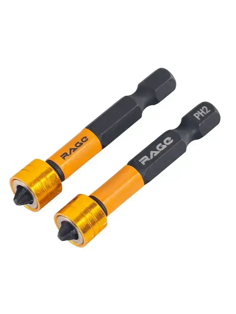 Биты с магнитным ограничителем PH2 x 50 мм 2 шт для ДСП гипсокартона RAGE by VIRA