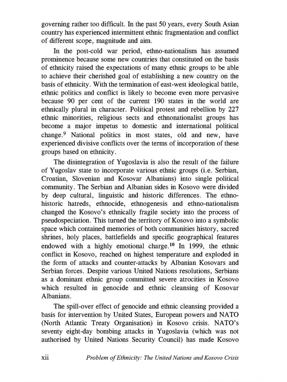 Problem of Ethnicity - The United Nations and Kosovo Crisis | Jasvir Singh