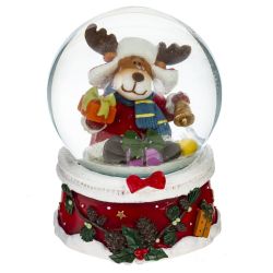 GAEM Фигурка декор в стекл шаре "Санта/Олень", D7 см, L7 W7 H8,5 см, 2в.