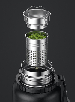 Термос большой емкости из нержавеющей стали с функцией разделения воды и чая