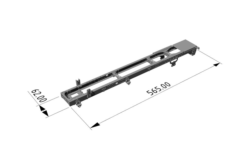 Long frame for heavy (ballast) tractor truck. Length 565mm