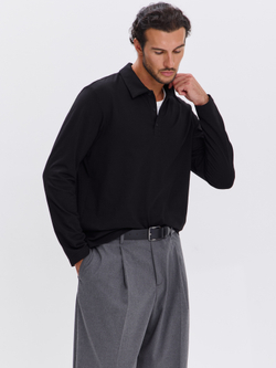 Повседневный базовый лонгслив поло