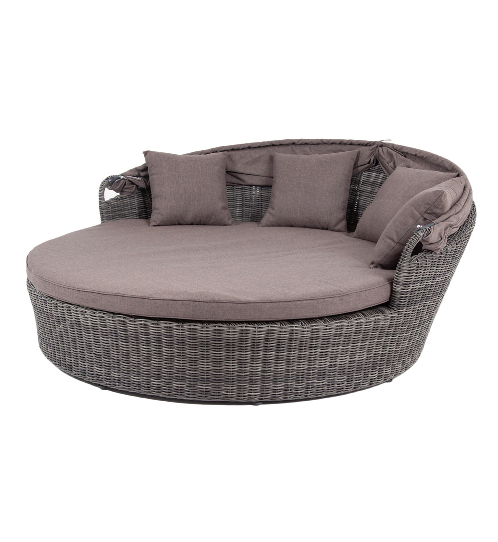 "Стильяно" плетеная кровать круглая, цвет графит