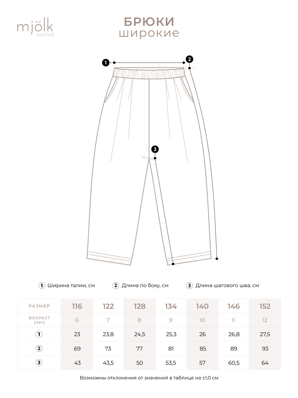 Брюки широкие Mjölk Dark Chocolate