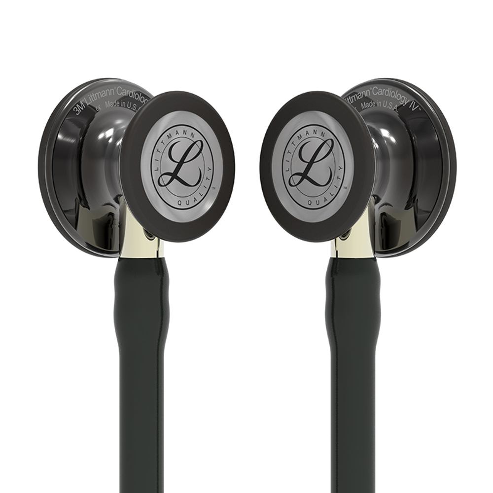 Стетоскоп Littmann Cardiology IV, черный, дымчатая акустическая головка, ствол цвета шампанское (6204)
