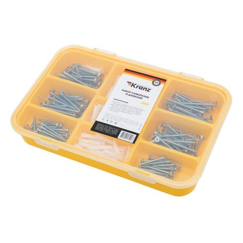 Набор саморезов и дюбелей 260 предм. (Kranz)