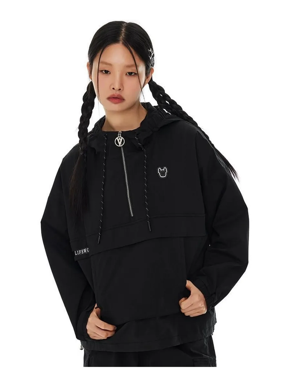 Ветровка-анорак с капюшоном на молнии