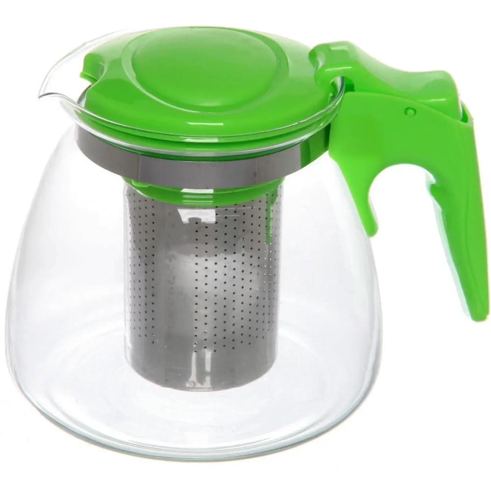 Чайник заварочный стеклянный 900мл «Ассорти», микс цветов