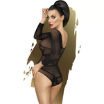 Соблазнительное боди-сетка с длинным рукавом High on love (Размер: XL) (Цвет: черный)