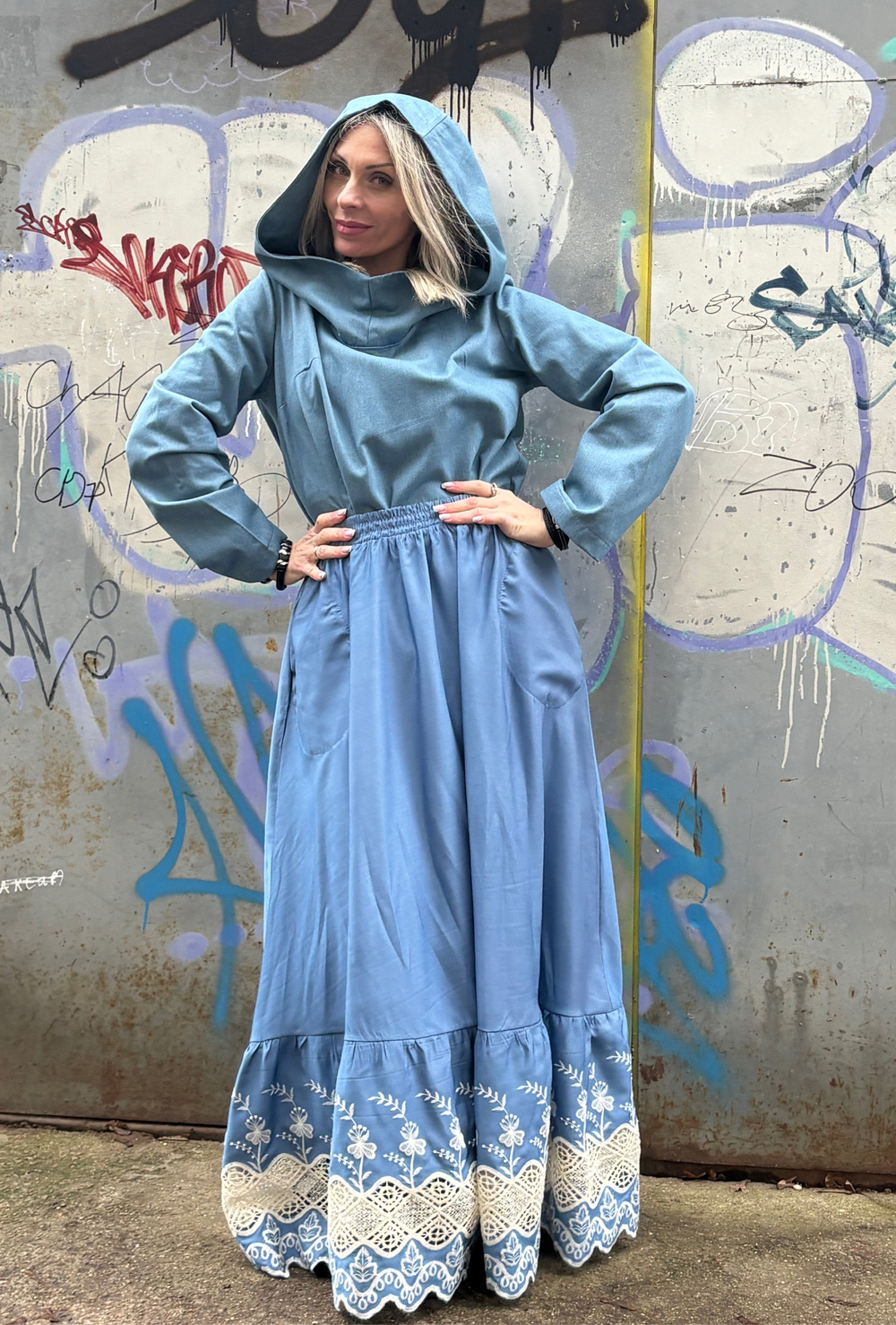 Платье Assassin /джинс голубой