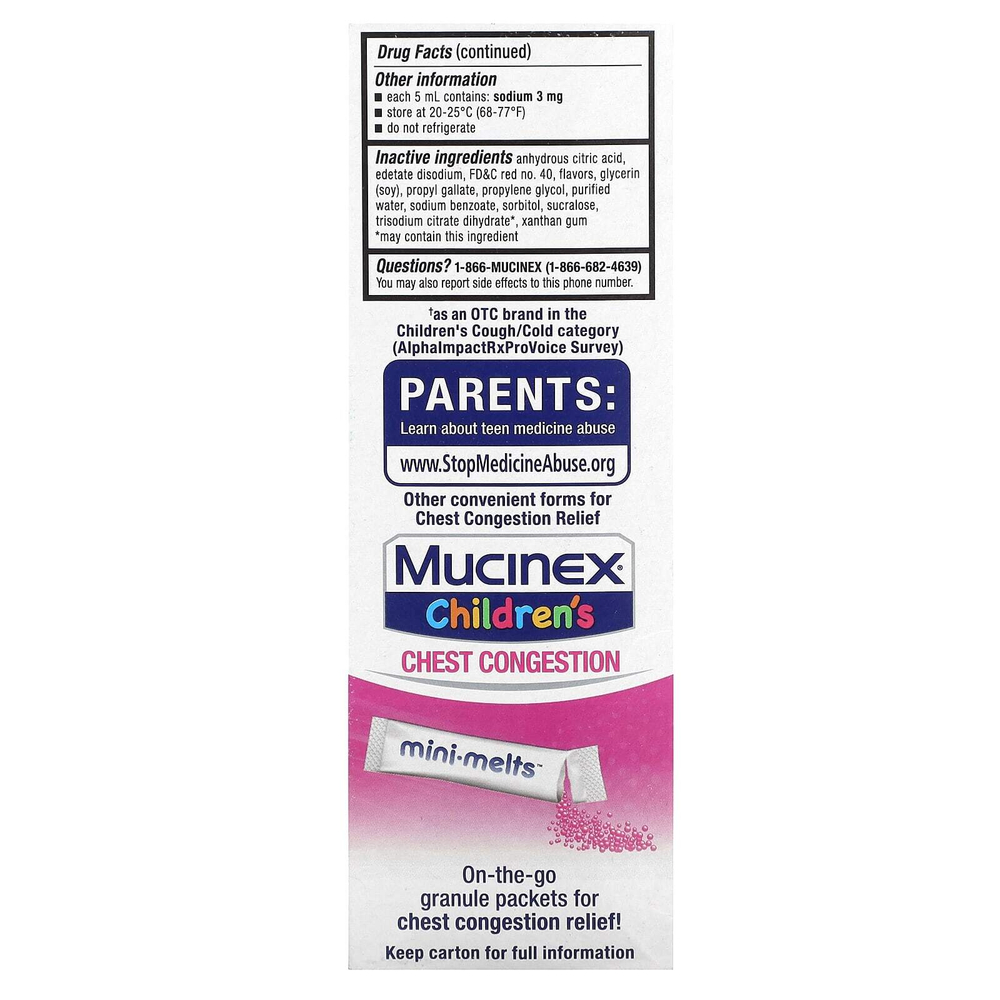 Mucinex, Children's, средство от простуды, для детей от 4 лет, с ягодным вкусом, 118 мл (4 жидк. унции)