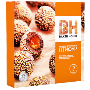 МИНИ ПИРОЖНОЕ BAKER HOUSE ПТИФУР КАРАМЕЛЬ С АРАХИСОМ 225ГР