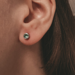 Серьги Point с зеленым аметистом