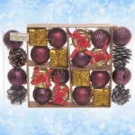 Набор украшений «Зимнее волшебство» 24*16*4 см (24 предмета), Золото/рубин