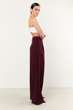 Брюки-палаццо бордовые