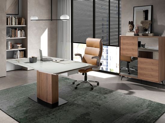 Раздвижной обеденный стол 1133/DT966 из керамики в мраморной отделке Испания 