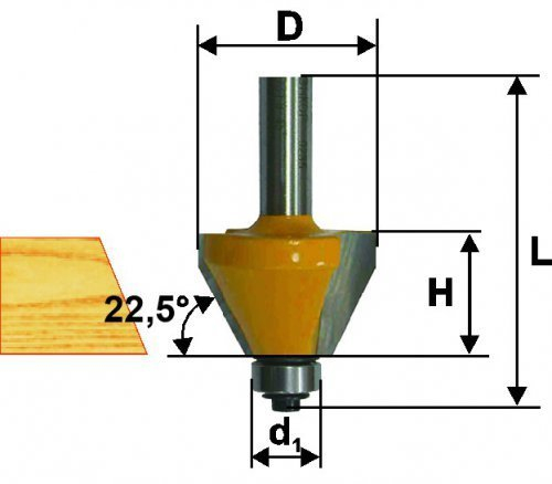 Фреза кромочная конусная по дереву Энкор 9232