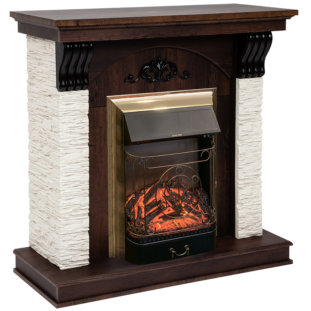 Каминокомплект Real Flame Corfino NT с очагом Majestic Lux Brass