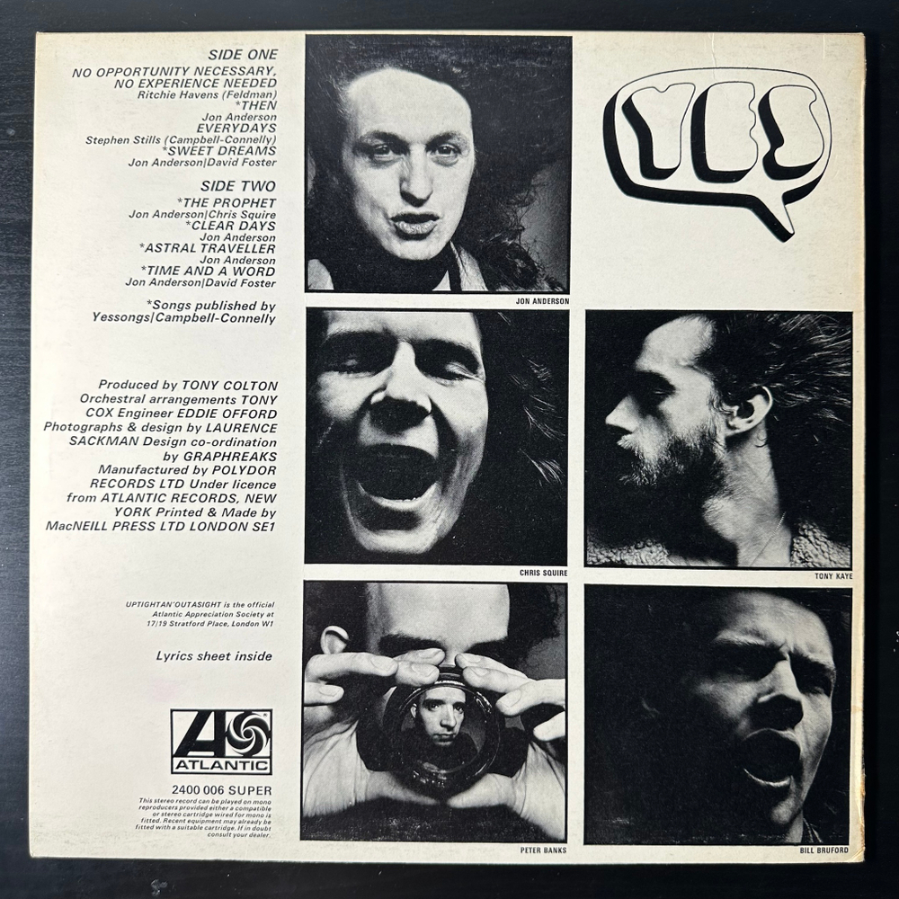 Yes ‎– Time And A Word (Англия 1970г.)