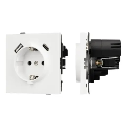 Механизм розетки с USB зарядкой SCT-TENDO-MUAC-SFPL-WH (230V, 16A) (Arlight, Матовый белый) 054610