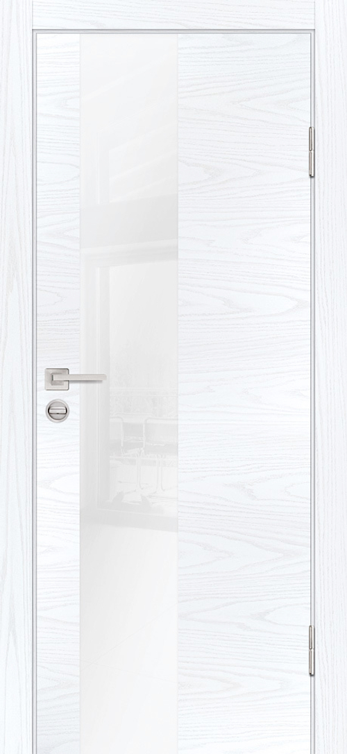 Дверь P-6 / Цвет Дуб скай белый / белоснежный лакобель / Двери PROFILO PORTE