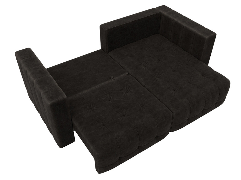 Диван угловой Лига-052 НПБ угол универсальный, BRUT 17 ВЕЛЮР коричневый