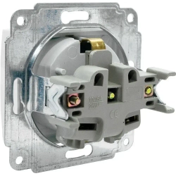 Розетка встраиваемая одинарная с заземления с крышкой IP 44 Jilion белый