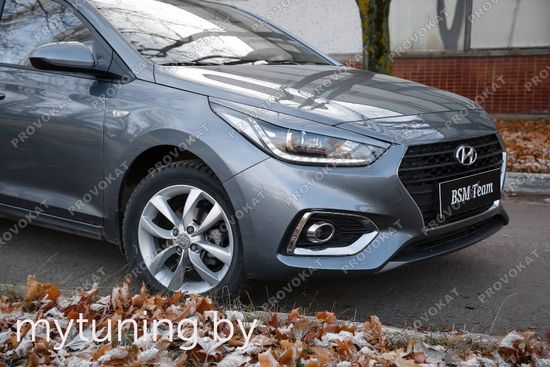 Реснички на фары широкие для Hyundai Solaris II
