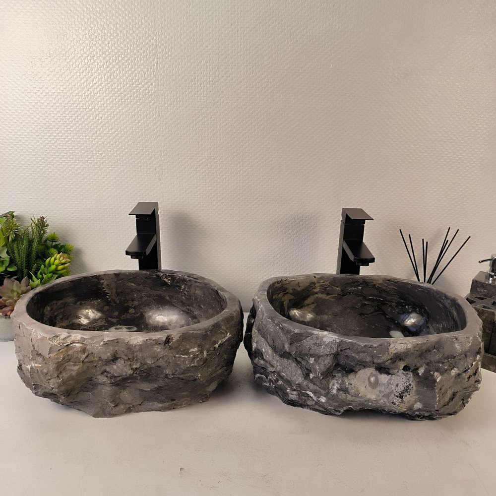 Раковина из мрамора ПАРА! Erozy Grey EM-65322 40*32*16 0882