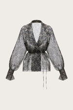 Блуза из органзы с авторским принтом