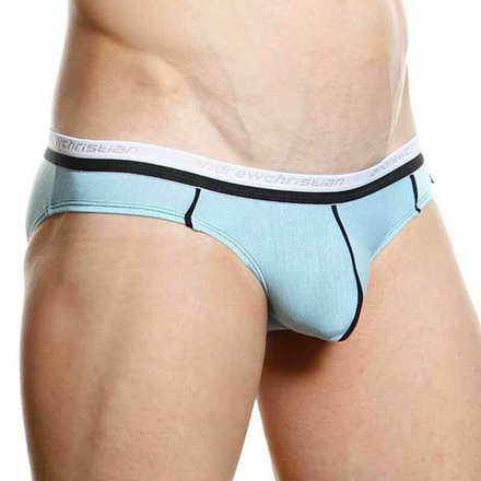 Мужские трусы слипы светло-голубые Andrew Christian V Slim Light Blu