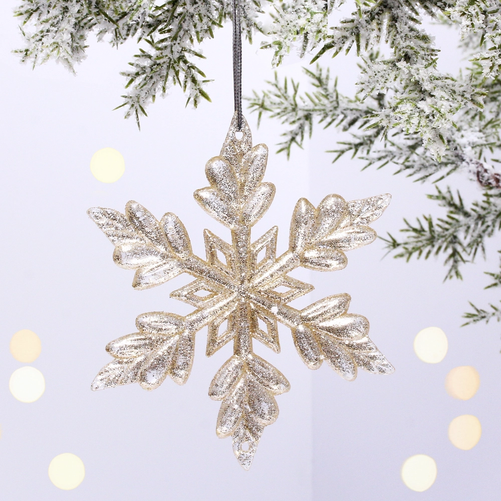 Подвеска «Ледяная снежинка» 9,5 см, Золото