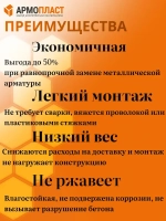 Арматура АРМОПЛАСТ 8 мм бухта 50м стеклопластиковая композитная